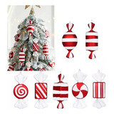7 × Colgante De Caramelo Para Decoración De Árbol De Navidad