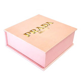 Caixa Porta Joias Moda Luxo Rosa Seco Prad - Mdf 12x12cm