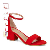 Zapato Dama Casual Tacon Ancho 4.5cm Rojo 274-6449 Andrea