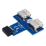 5 Nuevo Conector Usb 2.0 De 9 Pines A 2 Puertos Tipo I