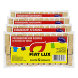 Kit 4 Prendedor De Roupa Fiat Lux Madeira Com 12un Cada