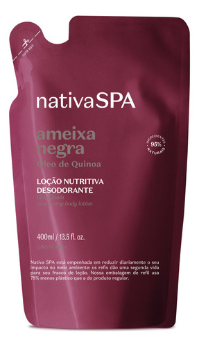 Refil Loção Hidratante Corporal Nativa Spa Ameixa Negra 400ml