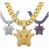 Cubana Cadena Eslabones Gengar Hip Hop Collares De Diamantes