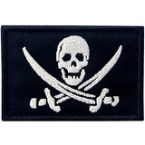 Bandera Pirata Militar Hook & Loop Moral Sujetador Patch - B