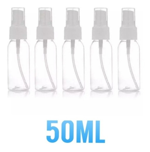 5 Botella De Spray Plastico 50ml.  Trasparente. 