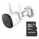 Imou Cámara Bullet Wifi De 4 Megapixeles F42n-plus-64 Con Microsd 64gb Y Letrero Disuasivo H.265 Detección De Humanos 2.8 Mm Microfono Integrado Ip67 Ir 30m Notificaciones De Alarmas F42n Compatible C