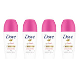 Kit 4 Desodorante Roll-on Dove Go Fresh Romã E Verbena 50ml