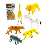 Brinquedo Animais Selvagens De Plástico Leão Tigre Zebra