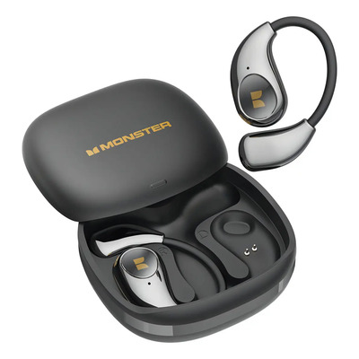 Audífonos Inalámbricos Open Ear Monster Ac510,auriculares Bluetooth 6.0 Deportivos Con Reducción De Ruido Ia,ipx5 Resistente Al Agua,25h De Música,control Táctil,carga Usb-c,negro | Meses sin interés