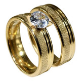 Anillos De Matrimonio Promesa Hombre Mujer Baño De Oro 18k