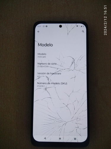 Celular Motorola G 42 Pantalla Un Poco Rota.funciona