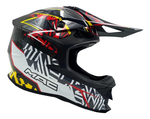 Casco Moto Cross Enduro Mac Virtus Ressod Amarillo Fluo