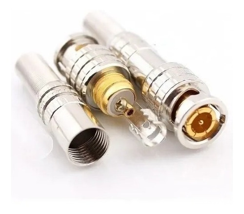 Conector Bnc Gold Mola Parafuso Cftv 15 Unidades