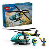 Lego® City Helicóptero De Rescate Para Emergencias Set De Construcción Con Un Avión De Juguete, Minifiguras, Helicóptero Con Malacate Y Rotores Giratorios 60405