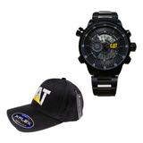 Combo Reloj De Pulsera Hombre Digital/análogo Cat + Gorra