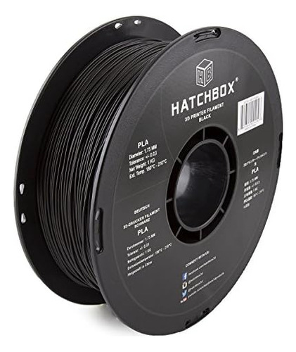 Hatchbox Filamento Para Impresora 3d Pla Negro De 1,75 Mm, C