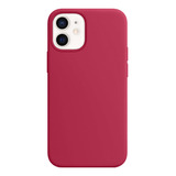 Capa Capinha Silicone Veludo Compatível Com iPhone 12 Mini Cor Rosa Hibisco