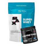 Super Whey 900g Isolado E Concentrado + Creatina 150g Black 