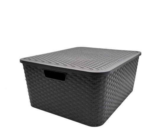 Caja Organizador Canasto Pvc Rattan N°4 / 45x36x19cm / X3 U