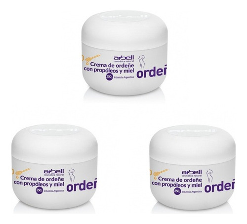 Crema De Ordeñe Propóleo Miel 250 Grs. X3u. Natural Arbell