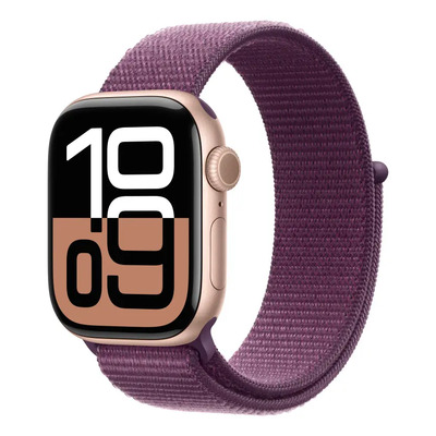 Apple Watch Series 10 GPS + Cellular • Caja de aluminio color oro rosa de 42 mm • Correa loop deportiva color ciruela - Distribuidor Autorizado | Meses sin interés