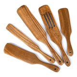 5 Cucharas De Madera Para Cocinar Hechas Con Madera De Teca