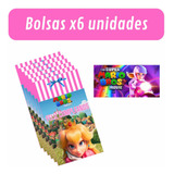 Bolsas Cumpleaños Princesa Peaches Super Mario Película 6 Un