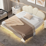 Goohome Cama De Plataforma Tapizada Tamaño Queen Con Cabecer