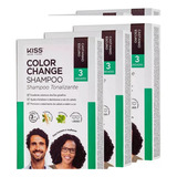 3 Cxs Shampoo Tonalizante Castanho Escuro Kiss Color Change