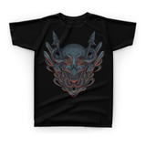 Camiseta Camisa Caveira Adaga Skull Serpente Crânio - E53