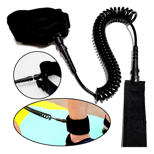 Leash Para Pie En Espiral Elástico De Tabla Para Surf 3mts