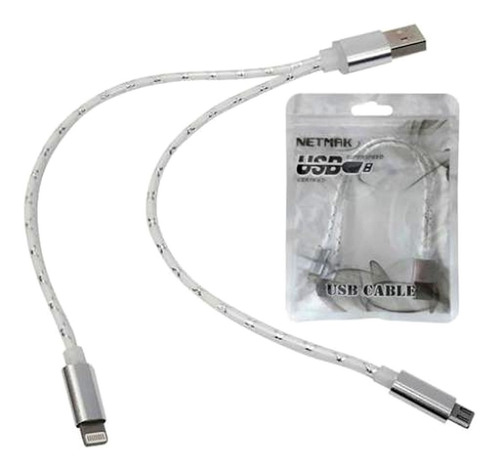 Cable Usb A Micro+lighing Silver Nm-c89 - Aj Hogar