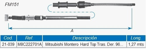 Guaya Freno De Mano Mitsubishi Montero Hard Top Tras. Der.   Foto 6