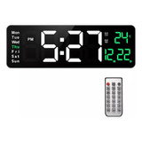 Reloj De Pared Digital Decorativo Led Pantalla Grande Color De La Estructura Negro