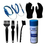 Kit Pincel Luvas Pulseira Escova Esd Limpeza Antiestática Pc