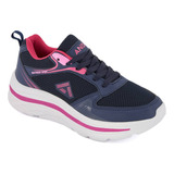 Tenis Deportivo Andrea Para Correr Textil Mujer Azul