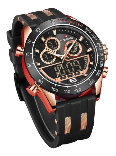 Reloj Para Hombre Naviforce Pulso Goma Sumergible + Envio