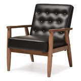 Silla Lounge Sorrento De Baxton Studio, Madera, Negro