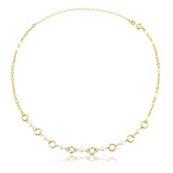 Colar Choker Com Pérolas E Mini Argolas Banhado Em Ouro 18k