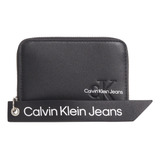 Billetera Pequeña Con Cremallera Negro Calvin Klein
