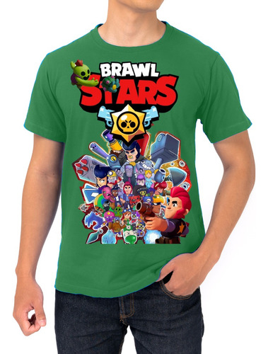 Camisetas Camisas Gamer Brawl Stars Verde 100% 30.1 Dtf