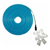 Neon Flex 5m 12v Ip65 Luz Azul Hielo Sin Driver Con Grapas