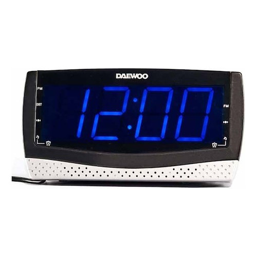 Radio Reloj Despertador Dual Led Usb Aux Daewoo Di-978 Negro