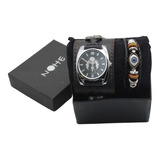 Relojes Hombre Punk Sport Análogo Brazalete Pulsera Piel 