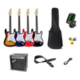 Combo Completo Guitarra Electrica Con Amplificador Y Mas