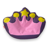 Sillon Puff Corona Princesa Morado, Soporta Hasta 85 Kg