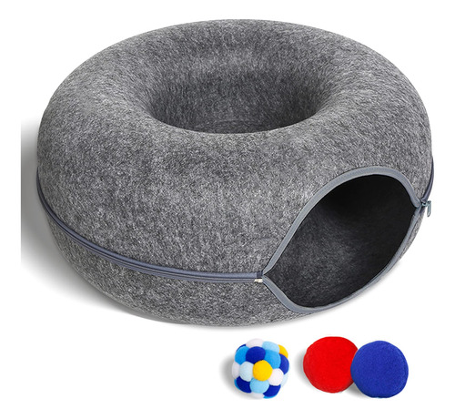 Cama Túnel Para Gatos De Interior Con 3 Juguetes, Resisten.