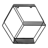 Estante De Decoración De Pared Hexagonal Negro Para Decoraci