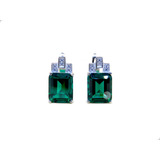 Aretes Esmeralda 11.66 Ct Plata Esterlina 925 Queen