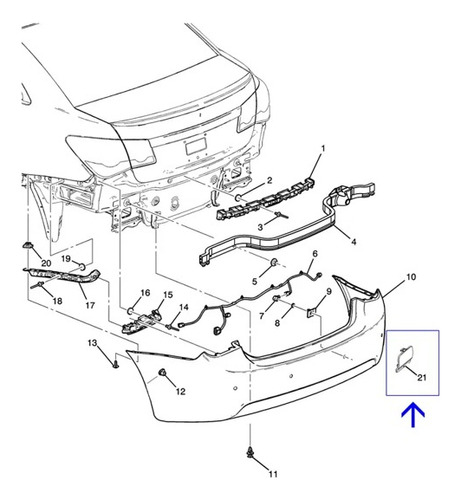 Moldura Tapa Gancho Remolque  Parachoque Trasero Cruze Orig. Foto 3